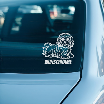 Havaneser mit Name Aufkleber - Ansicht 3