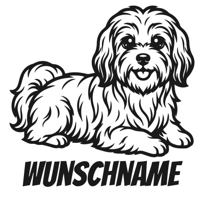 Wandtattoo  Havaneser mit Name 