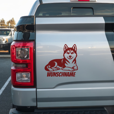 Husky mit Name Aufkleber - Ansicht 2