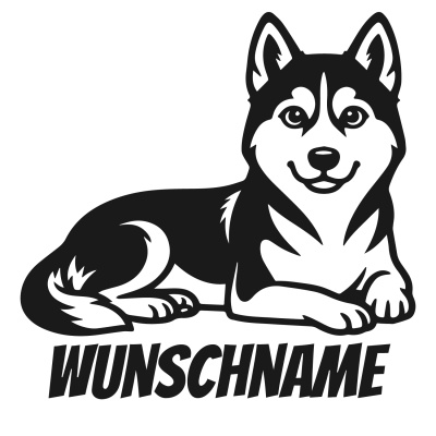 Wandtattoo  Husky mit Name 