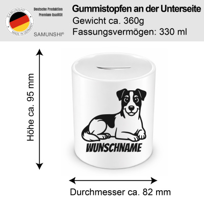 Spardose mit dem Motiv Jack Russell Terrier mit Name - Ansicht 2