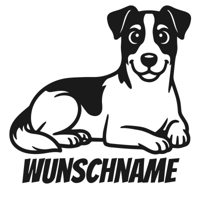 Jack Russell Terrier mit Name Aufkleber