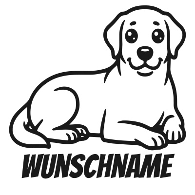 Wandtattoo  Labrador Retriever mit Name 