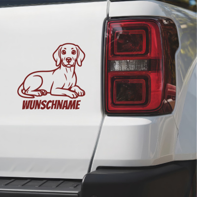 Magyar Vizsla mit Name Aufkleber - Ansicht 2