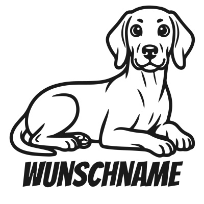 Magyar Vizsla mit Name Aufkleber
