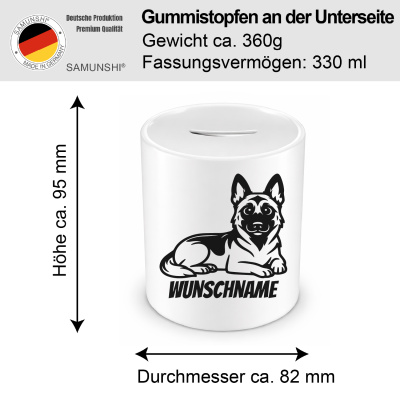 Spardose mit dem Motiv Malinois mit Name - Ansicht 2