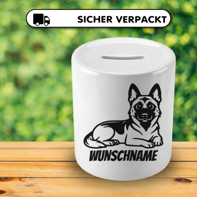 Spardose mit dem Motiv Malinois mit Name - Ansicht 4