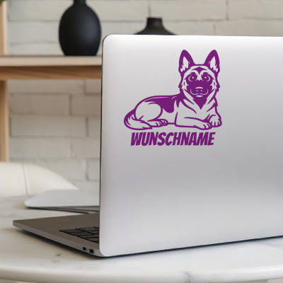 Malinois mit Name Aufkleber - Ansicht 5