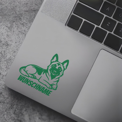 Malinois mit Name Aufkleber - Ansicht 7