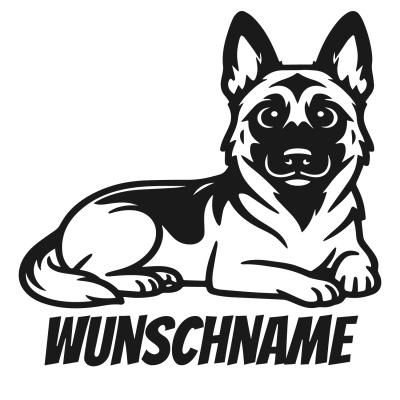Wandtattoo  Malinois mit Name 