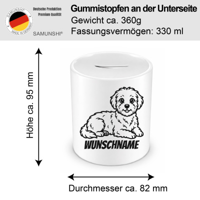 Spardose mit dem Motiv Malteser mit Name - Ansicht 2