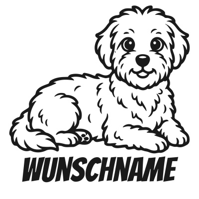 Wandtattoo  Malteser mit Name 