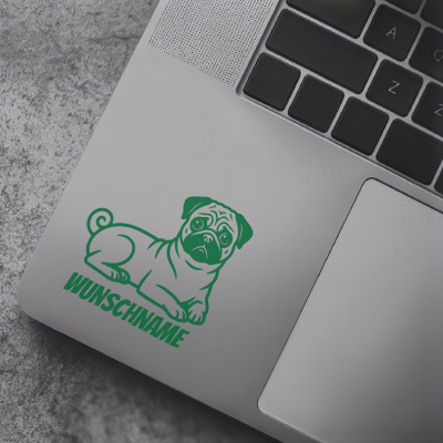 Mops mit Name Aufkleber - Ansicht 7