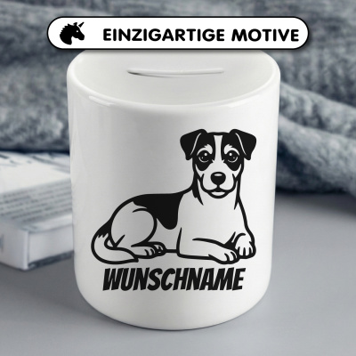 Spardose mit dem Motiv Parson Russell Terrier mit Name - Ansicht 3