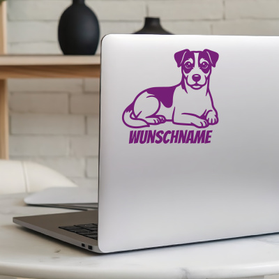 Parson Russell Terrier mit Name Aufkleber - Ansicht 5