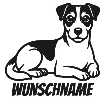Wandtattoo  Parson Russell Terrier mit Name 