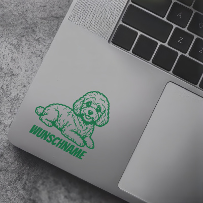 Pudel mit Name Aufkleber - Ansicht 7