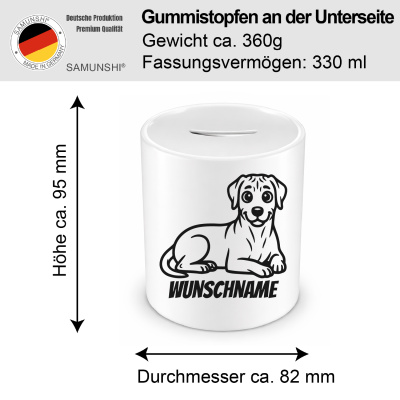 Spardose mit dem Motiv Rhodesian Ridgeback mit Name - Ansicht 2