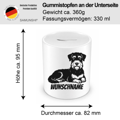 Spardose mit dem Motiv Riesenschnauzer mit Name - Ansicht 2
