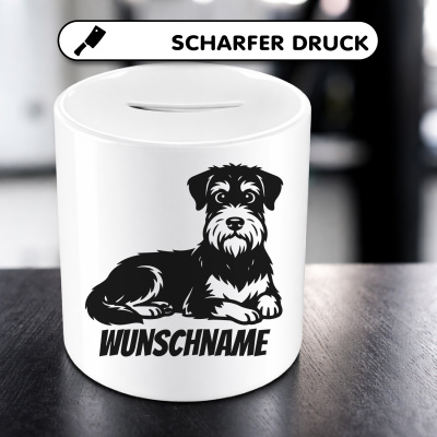 Spardose mit dem Motiv Riesenschnauzer mit Name - Ansicht 5
