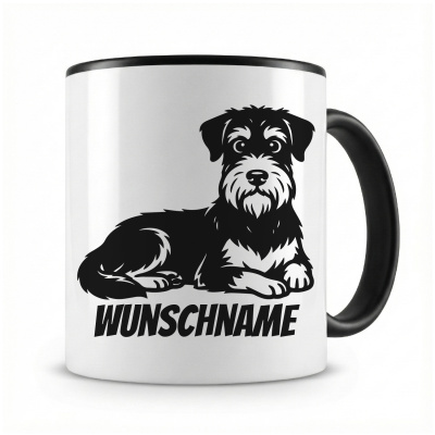 Tasse mit  Riesenschnauzer mit Name  als Motiv