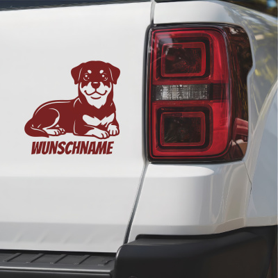 Rottweiler mit Name Aufkleber - Ansicht 2