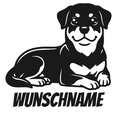 Wandtattoo  Rottweiler mit Name 