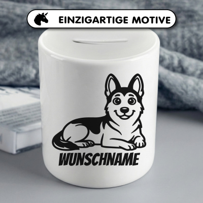 Spardose mit dem Motiv Sch�ferhund mit Name - Ansicht 3