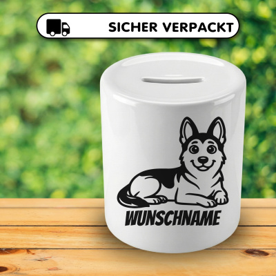 Spardose mit dem Motiv Sch�ferhund mit Name - Ansicht 4