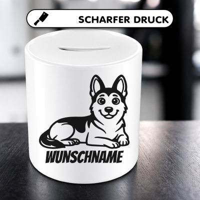 Spardose mit dem Motiv Sch�ferhund mit Name - Ansicht 5
