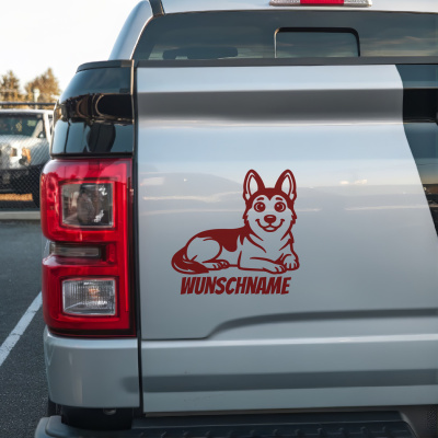 Sch�ferhund mit Name Aufkleber - Ansicht 2