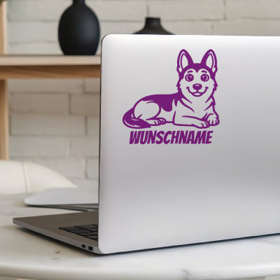 Sch�ferhund mit Name Aufkleber - Ansicht 5