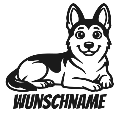 Sch�ferhund mit Name Aufkleber
