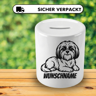 Spardose mit dem Motiv Shih-Tzu mit Name - Ansicht 4