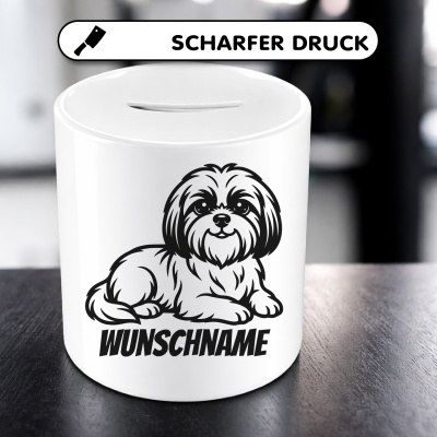 Spardose mit dem Motiv Shih-Tzu mit Name - Ansicht 5
