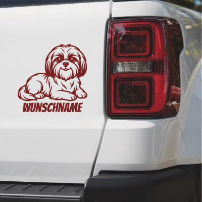 Shih-Tzu mit Name Aufkleber - Ansicht 2