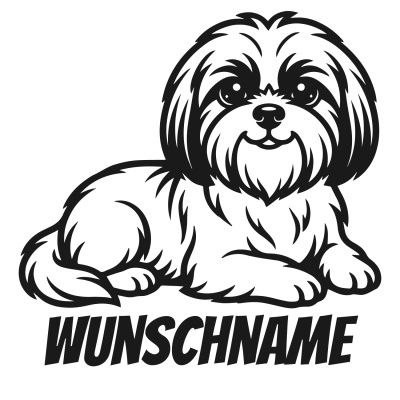 Wandtattoo  Shih-Tzu mit Name 
