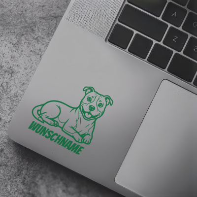 Staffordshire Terrier mit Name Aufkleber - Ansicht 7