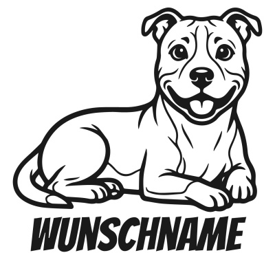 Wandtattoo  Staffordshire Terrier mit Name 