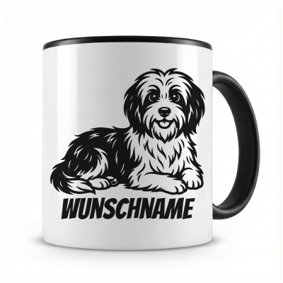 Tasse mit  Tibet Terrier mit Name  als Motiv