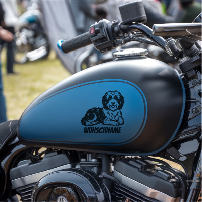 Tibet Terrier mit Name Aufkleber - Ansicht 8