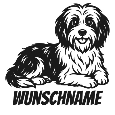 Wandtattoo  Tibet Terrier mit Name 