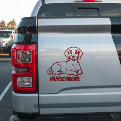 Weimaraner mit Name Aufkleber - Ansicht 2