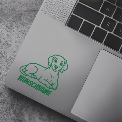 Weimaraner mit Name Aufkleber - Ansicht 7
