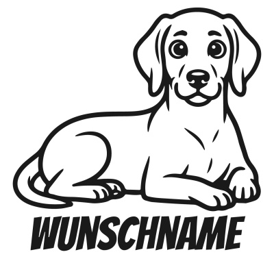 Wandtattoo  Weimaraner mit Name 