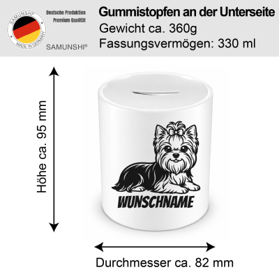 Spardose mit dem Motiv Yorkshire Terrier mit Name - Ansicht 2