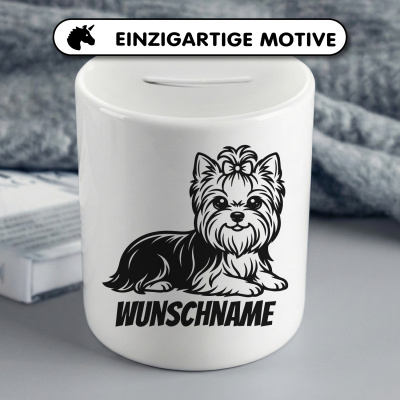 Spardose mit dem Motiv Yorkshire Terrier mit Name - Ansicht 3