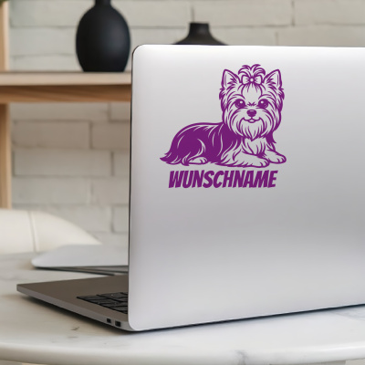 Yorkshire Terrier mit Name Aufkleber - Ansicht 5