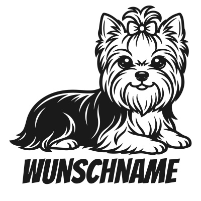 Wandtattoo  Yorkshire Terrier mit Name 