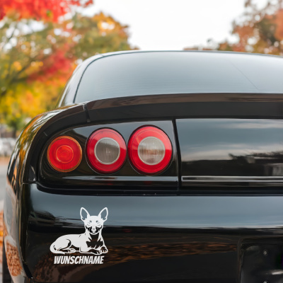 Zwergpinscher mit Name Aufkleber - Ansicht 3